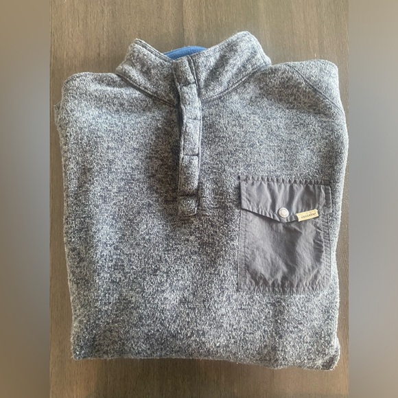 Woolrich Mens Knit Pullover Long Sleeve Grey Sweater Snap front Size XL - Picture 2 of 11